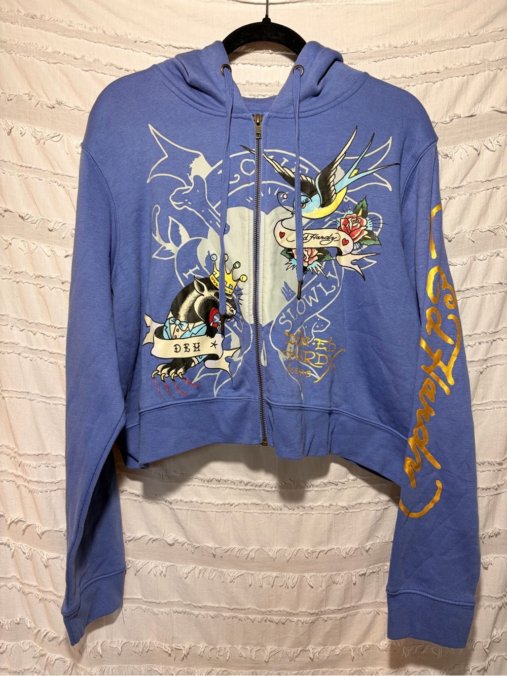 Ed Hardy Free Bird Zip Up Hoodie NWT